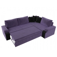 Угловой диван Николь (велюр фиолетовый чёрный) - Изображение 4